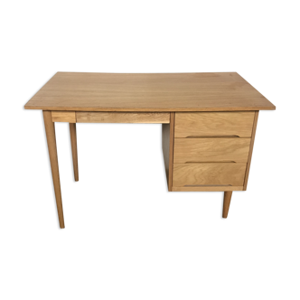 Desk vintage Scandinavian light oak 1950 1960
