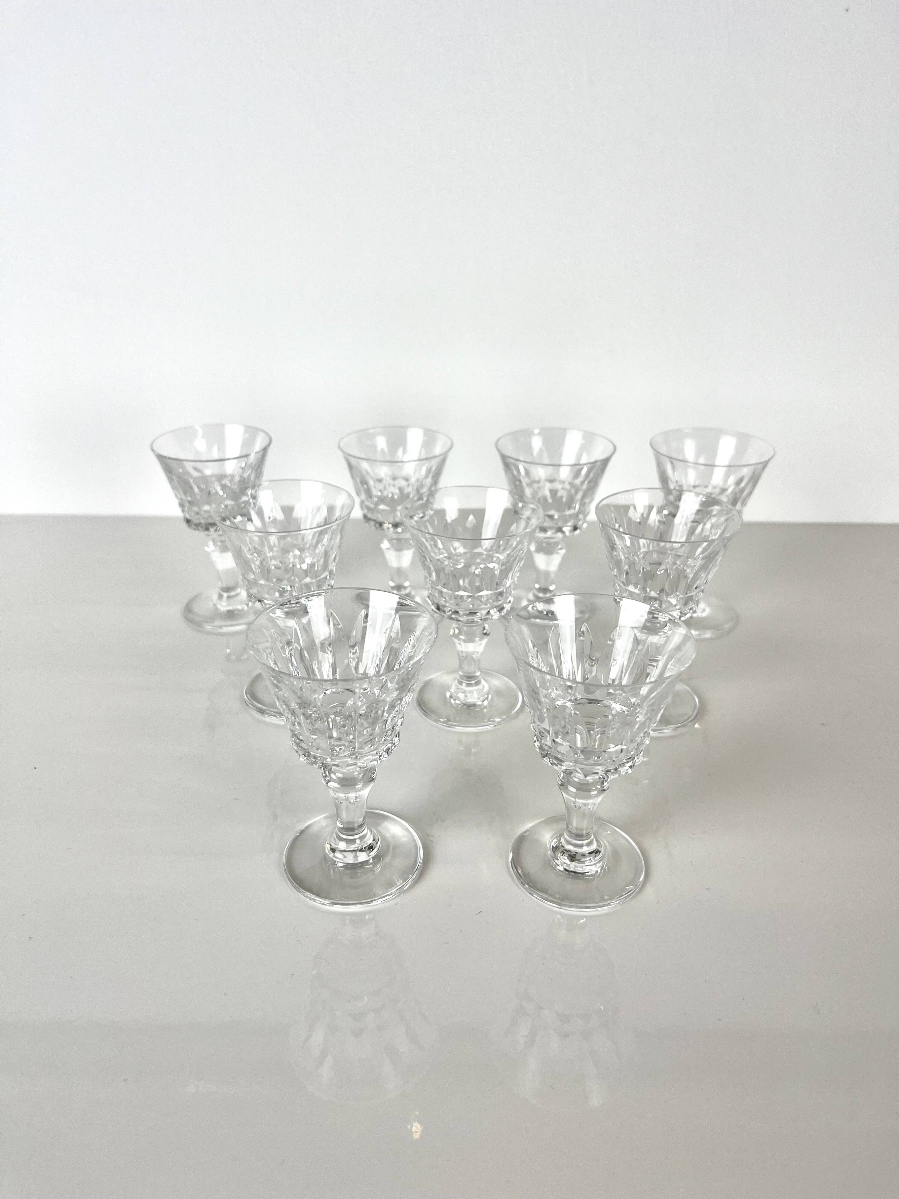 9 baccarat liqueur glasses, piccadilly model