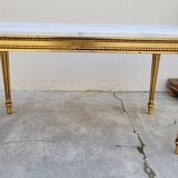 Table basse style Louis XVI en marbre et bois doré