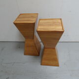 Vintage set of 2 pyramid side tables  Seventies