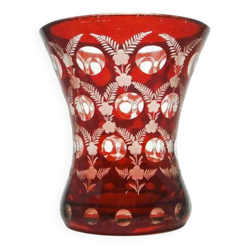 Verre Biedermeier, verre rouge, République tchèque, 19e siècle
