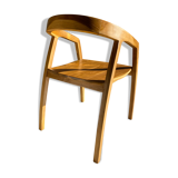 Natural wood chair with wraparound back