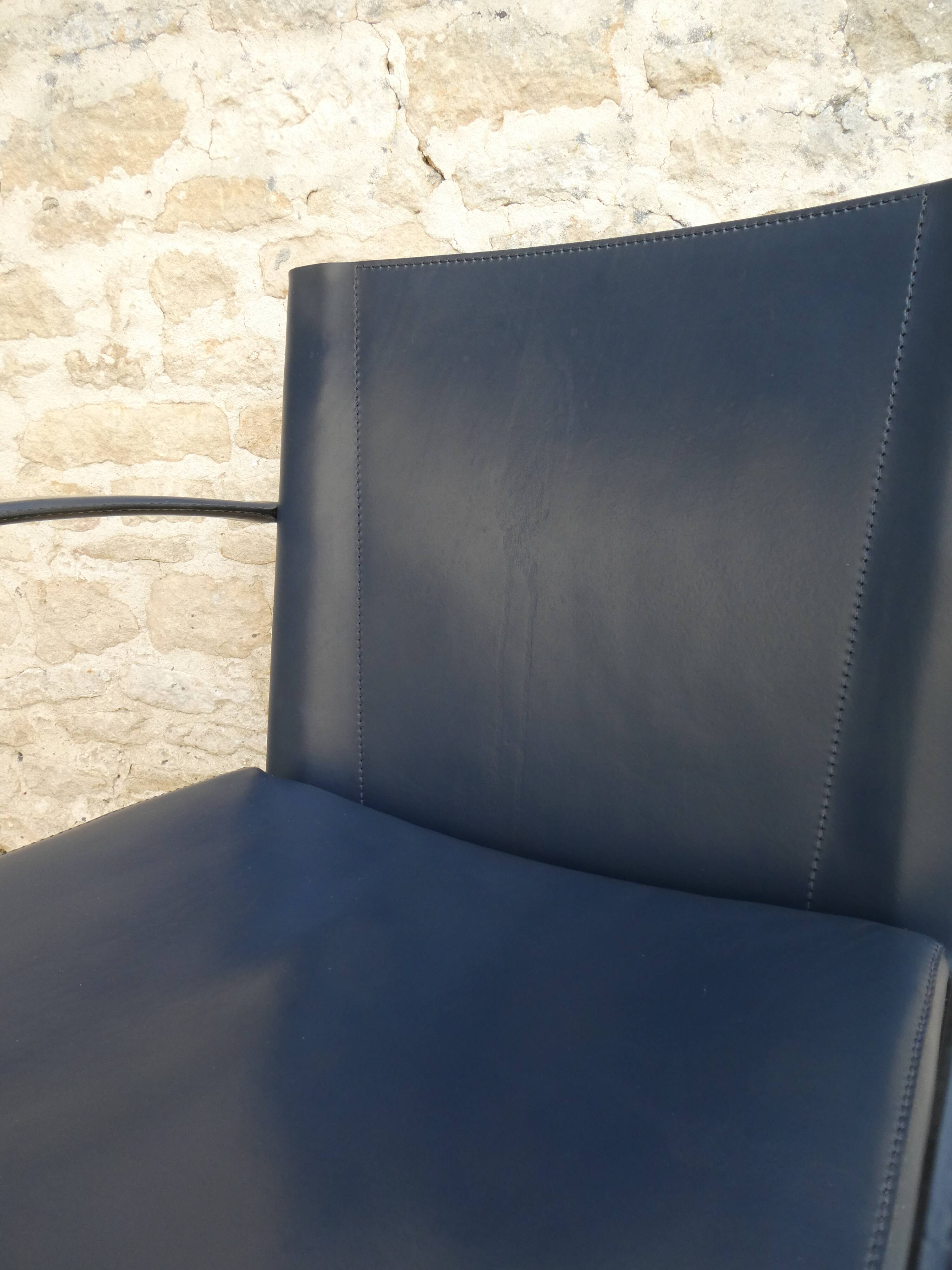Fauteuil de bureau de Carlo Bartoli pour Matteo Grassi en cuir