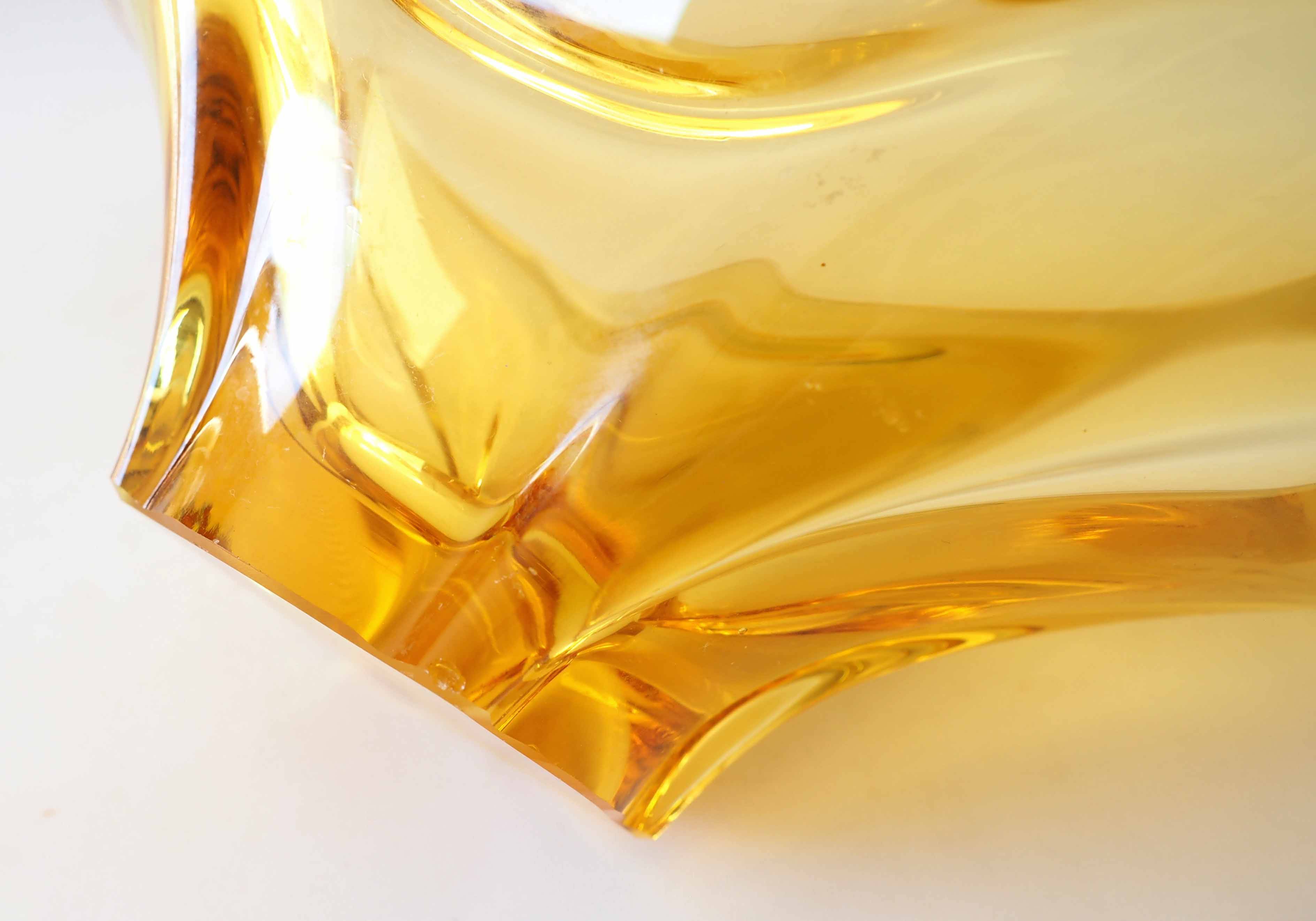 Coupe à fruit cristal ambré