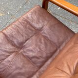 HS Denmark sofa in leather and teak from the 60s