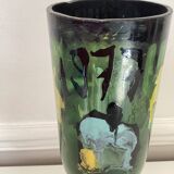 Vase spotted flowers, vintage 1977