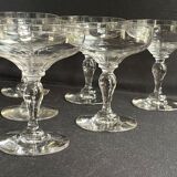 Set of 6 cut crystal champagne glasses