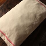 Old red striped Torchon cushion