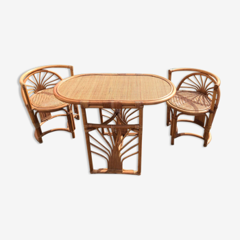 Table/rattan chair set