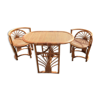 Table/rattan chair set