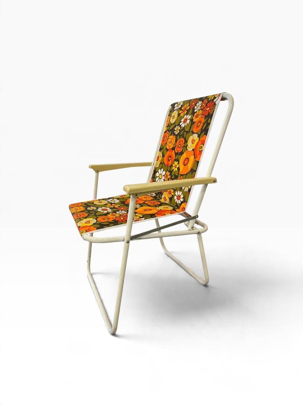 Vintage orange folding beach/camping chair