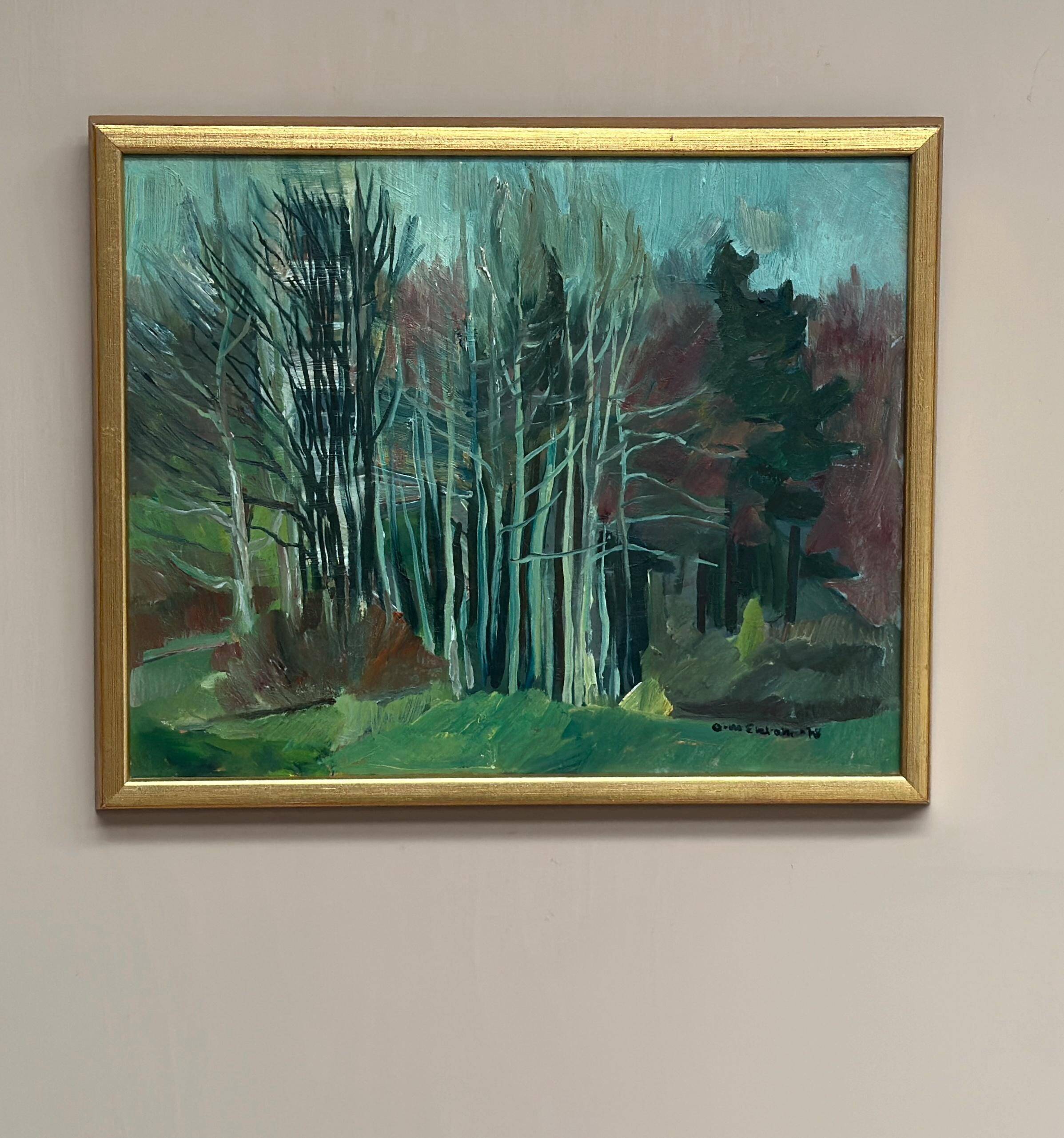 Original Swedish Oil On Panel – “Early Spring” By Ann‑Marie Ekbom – Dated 1978 – Vintage & Framed