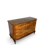 Italian art deco burl walnut chest of drawers, 1930s/1940s