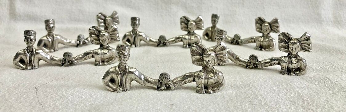 6 silver-plated knife rests Schlumberger Alsace Lorraine