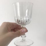 Set of 5 1920s style ribbed glass wine glasses