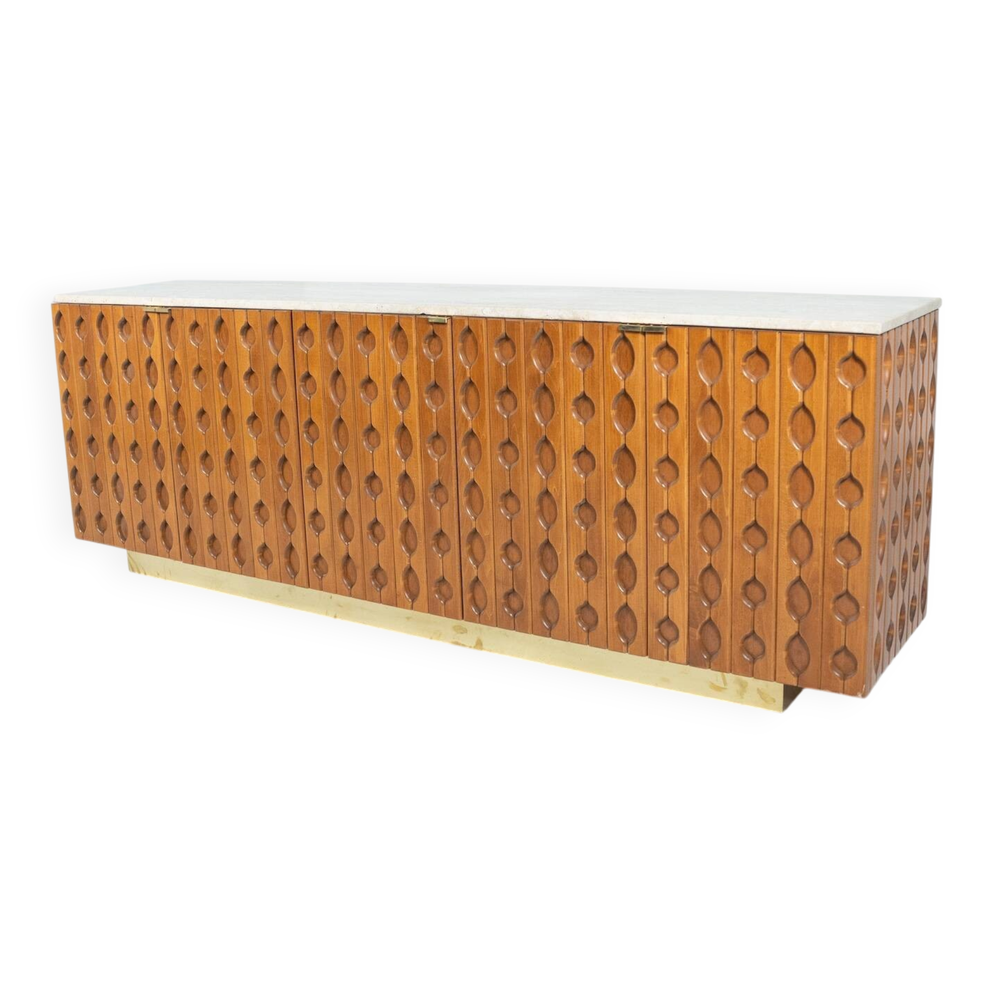 Contemporary Sideboard, Wood and Travertine, Italy