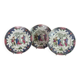Set of three famille rose porcelain plates, Compagnie des Indes, Qianlong, China