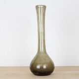 Vase soliflore en verre bullé de Biot, fumé