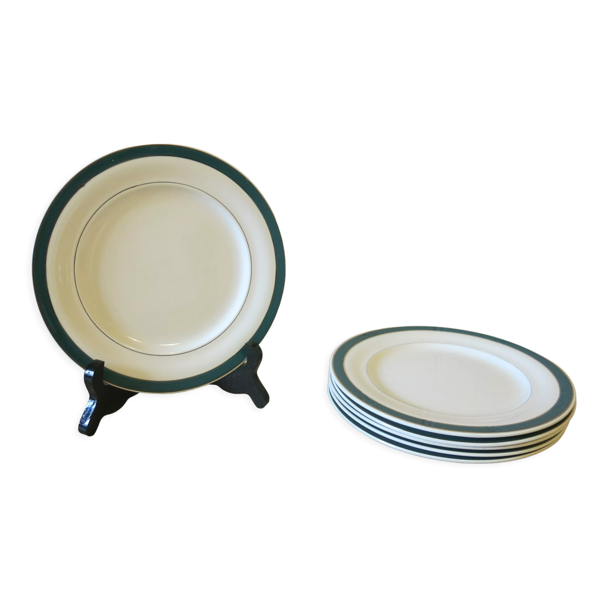 6 dessert plates in half porcelain