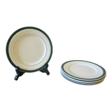 6 assiettes à dessert en demi porcelaine