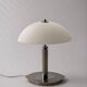 Chrome and frosted dome table lamp - modernist mushroom lamp - vintage from the 80s/90s.
