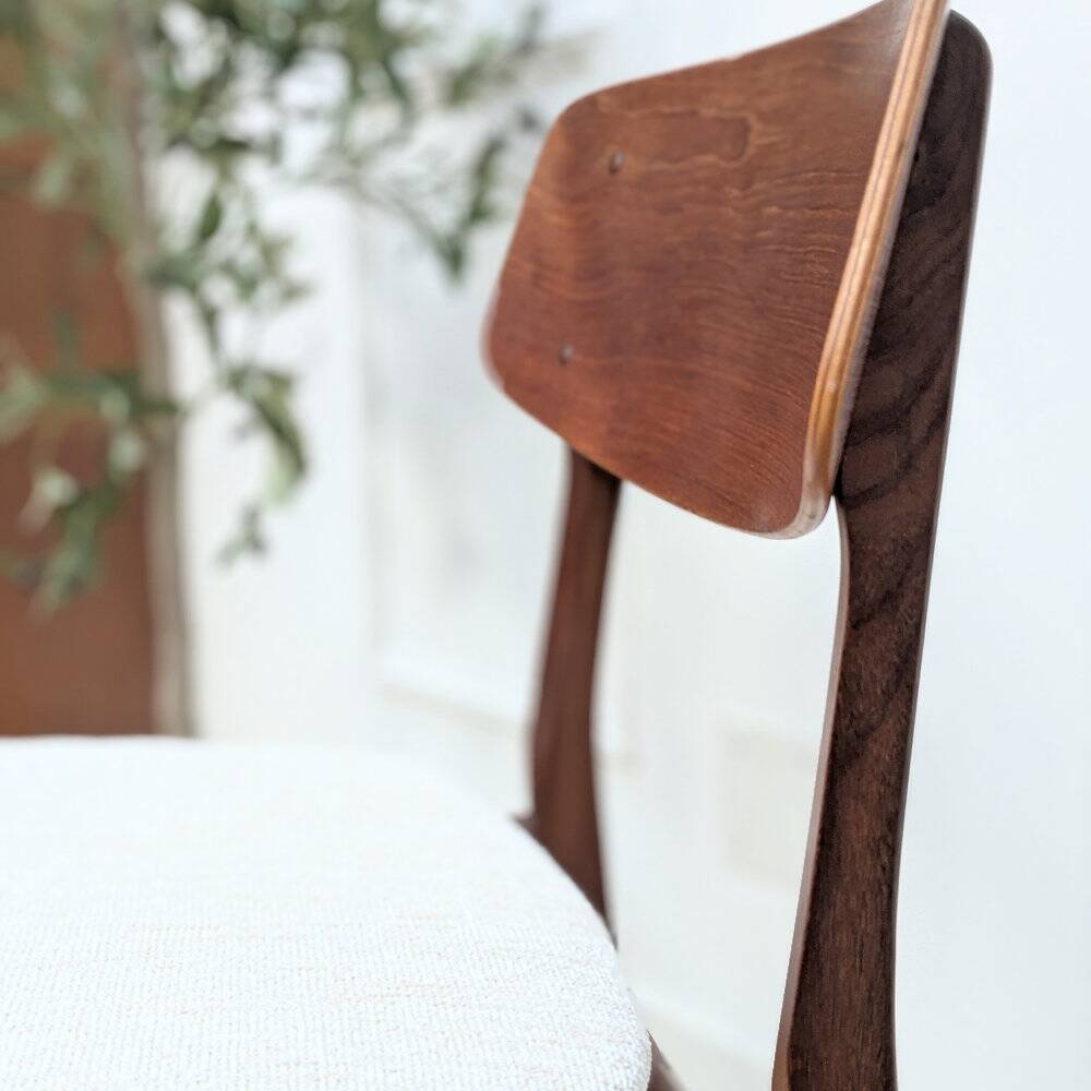 Chaises scandinave teck & tissu