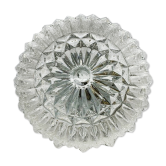 Ceiling lamp window in chiseled glass diamond tip of the 60s-70s