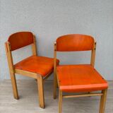 2 vintage wooden children's chairs