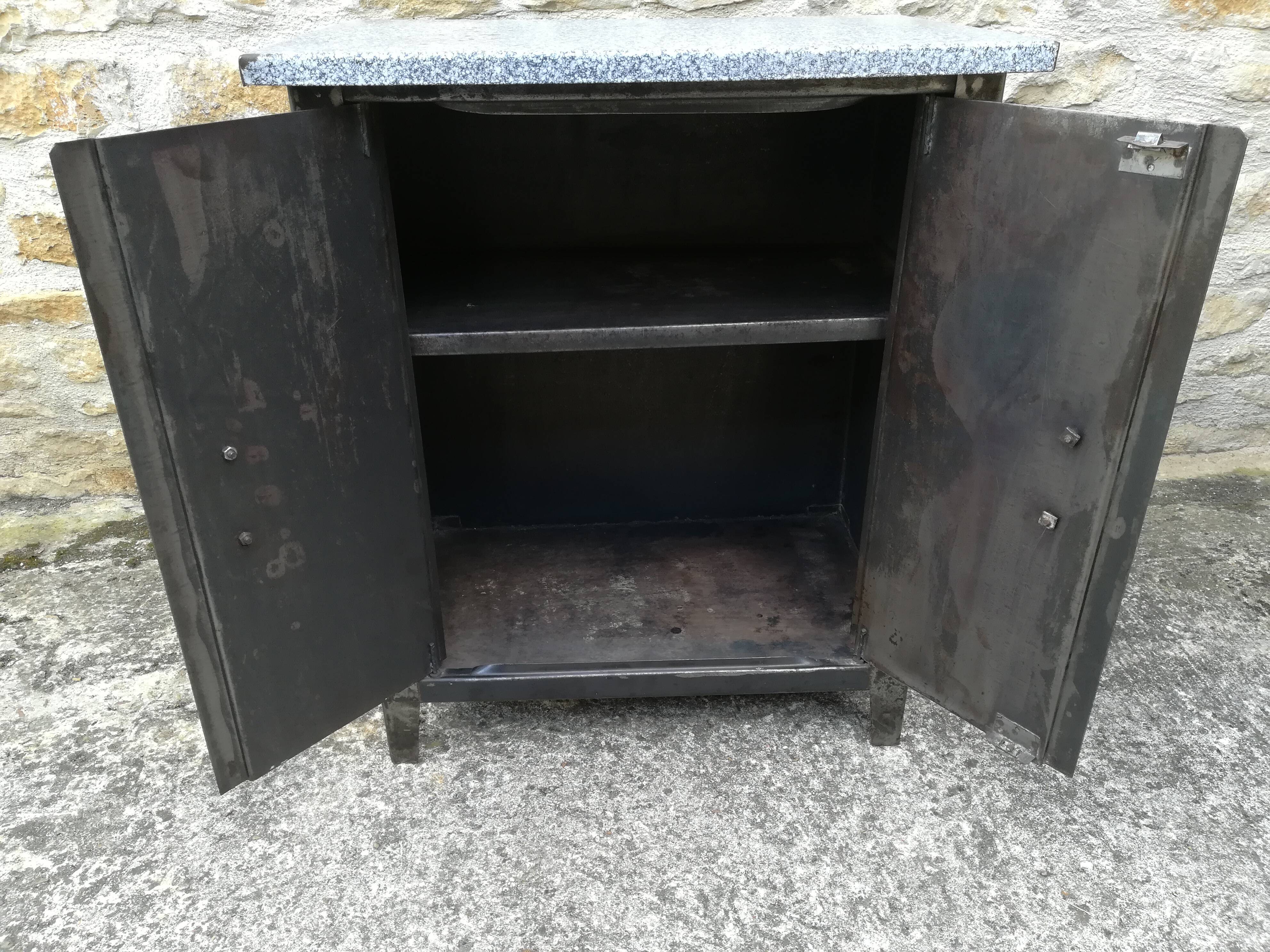 Sheet metal industrial furniture sideboard