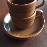 Set of 2 Sarreguemines cups and saucers