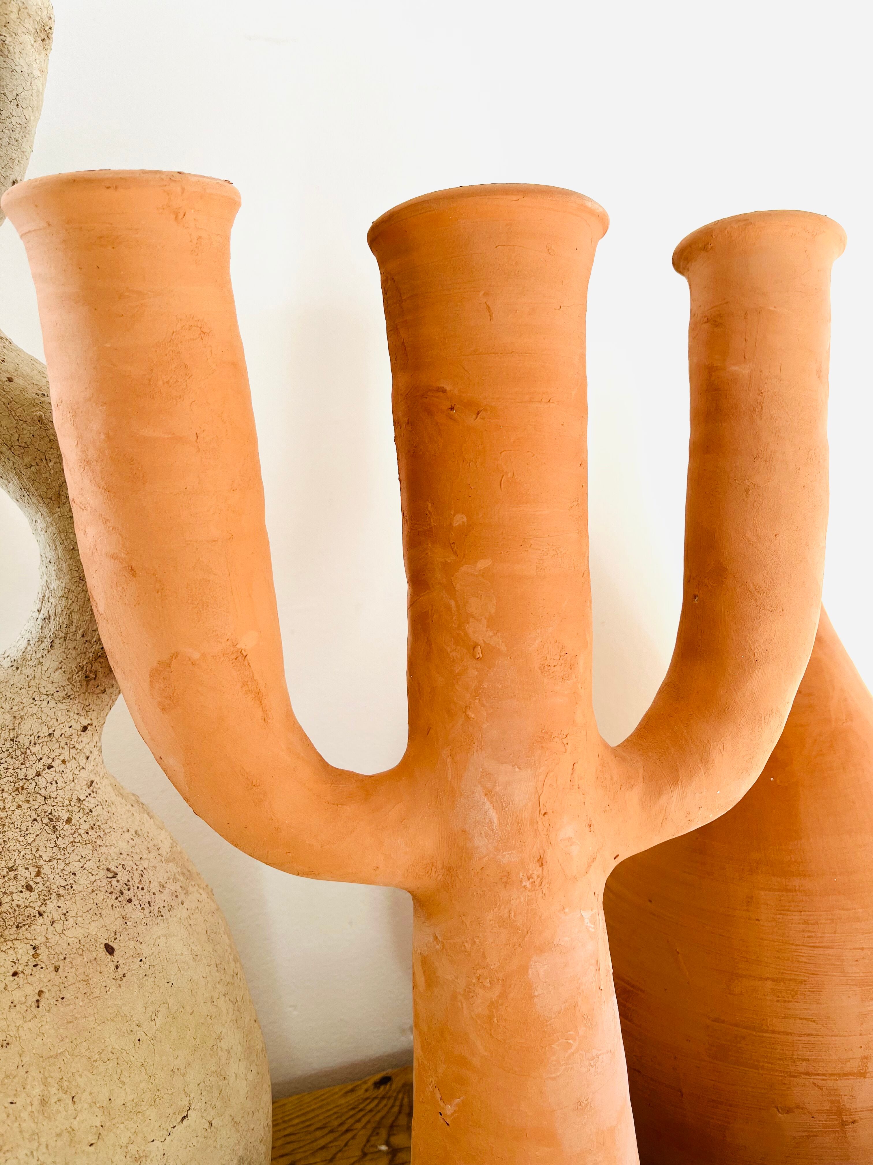 Moroccan raw terracotta candle holder
