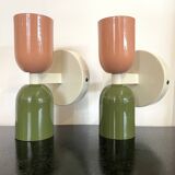 Pair of double-lit wall lights