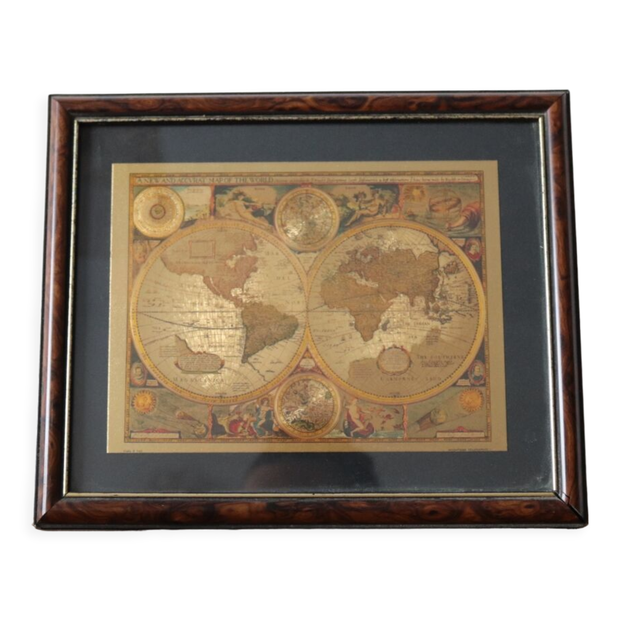 Vintage world map frame