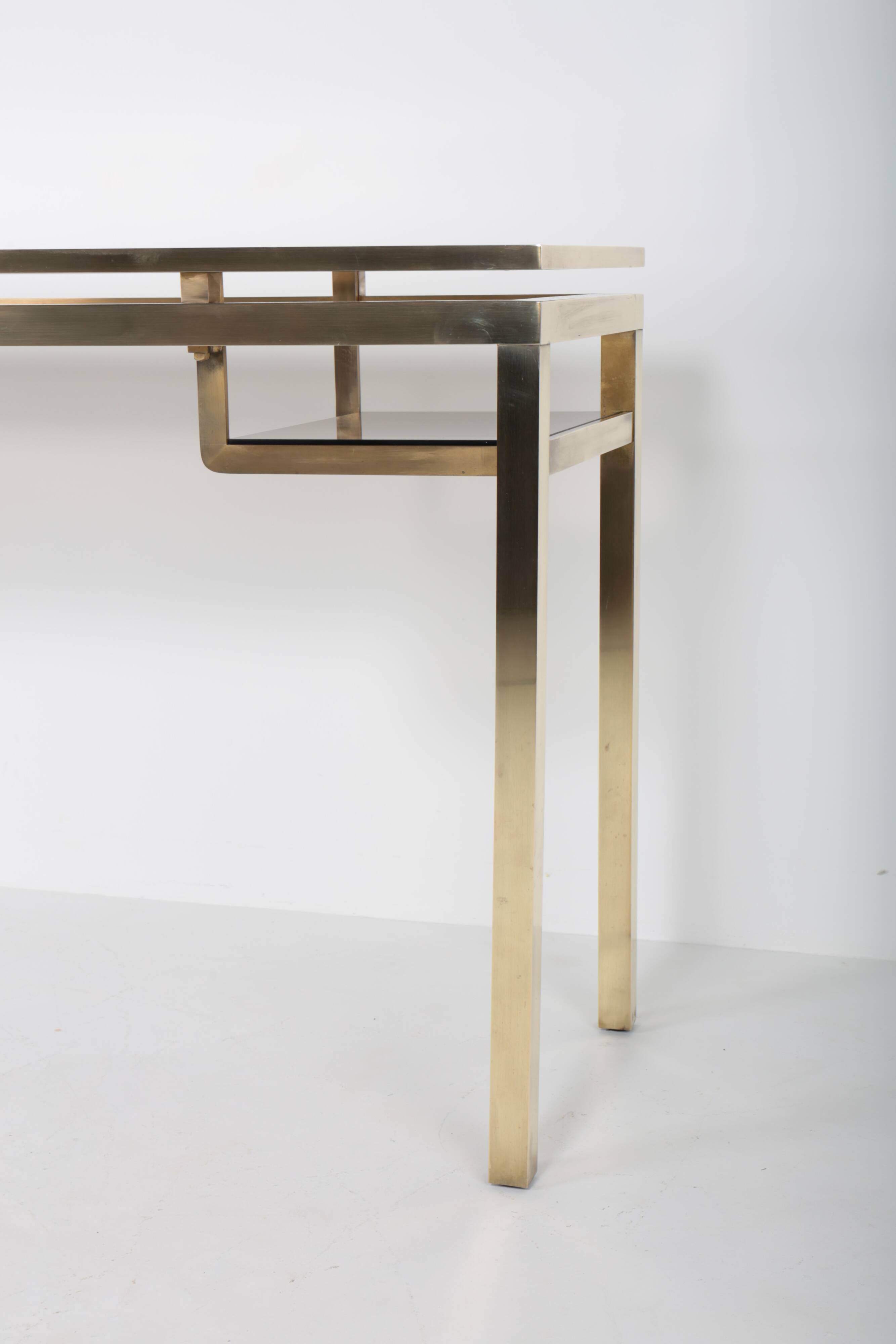 Brass console by Guy Lefevre, 1970s