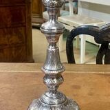 Silver metal candle holder from the early 20th century