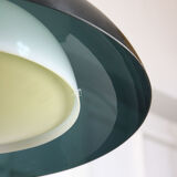 Italian green space age pendant lamp in plexiglass, 70s
