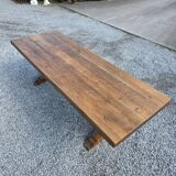 Solid oak monastery table, 243cm L