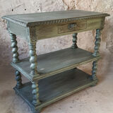 Console Louis XIV shabby chic - patine vert sauge