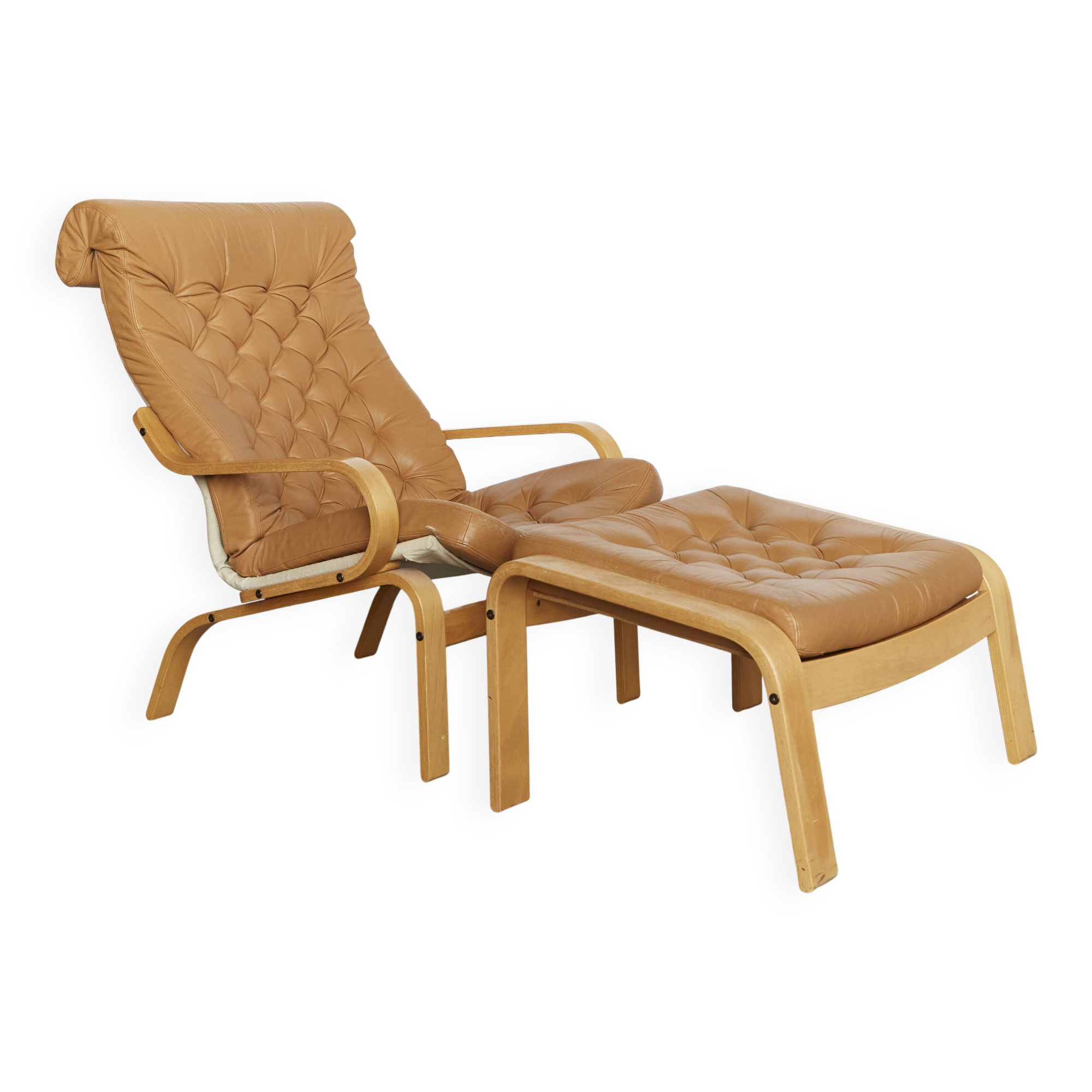 Nobuo Nakamura Armchair and Pouf 'Poem' for IKEA, 1977