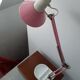 Pink architect office lamp with enamelled cast iron support