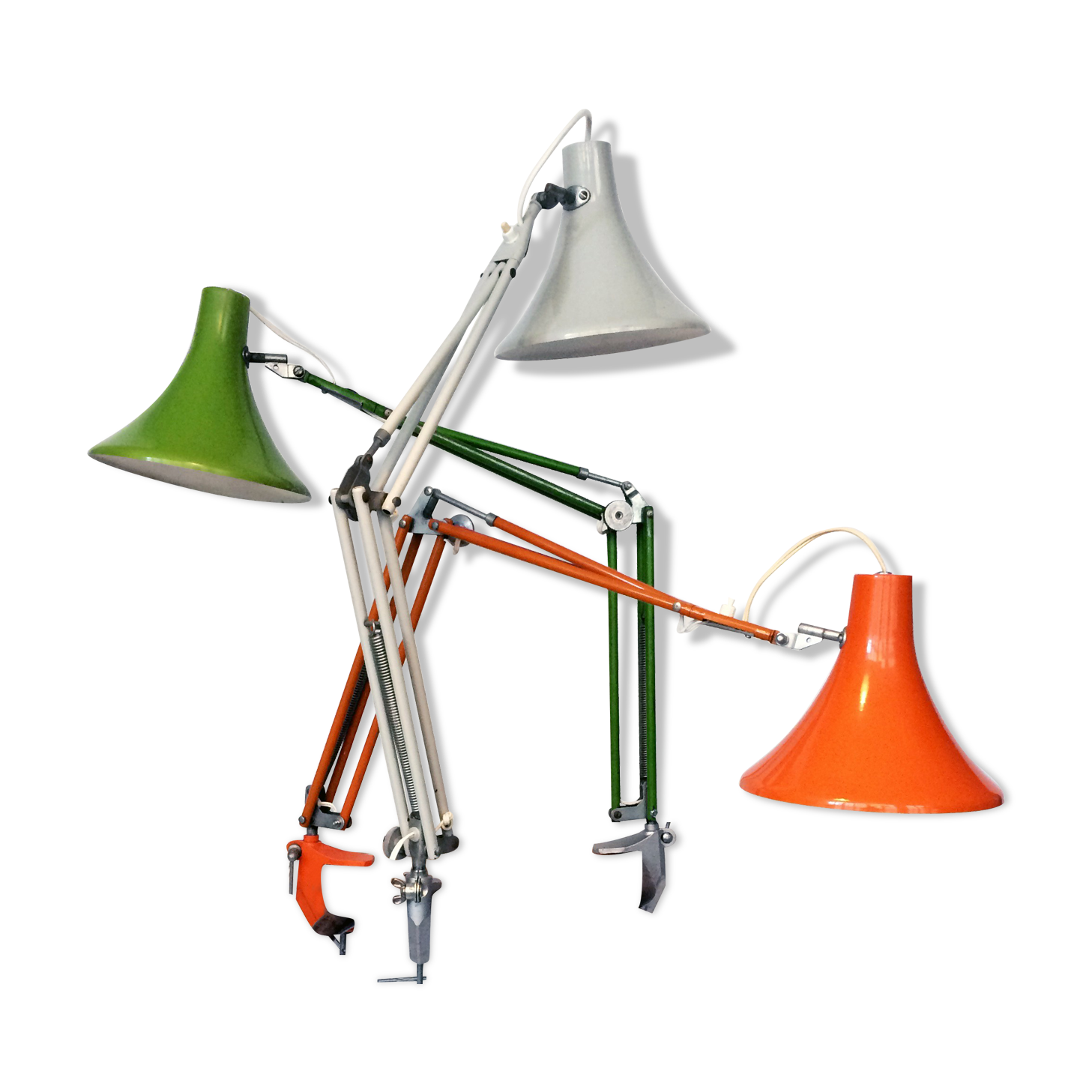 Trois lampes de bureau aux couleurs italiennes
