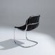 Chaise en velours noir, Gastone Rinaldi, 1970s