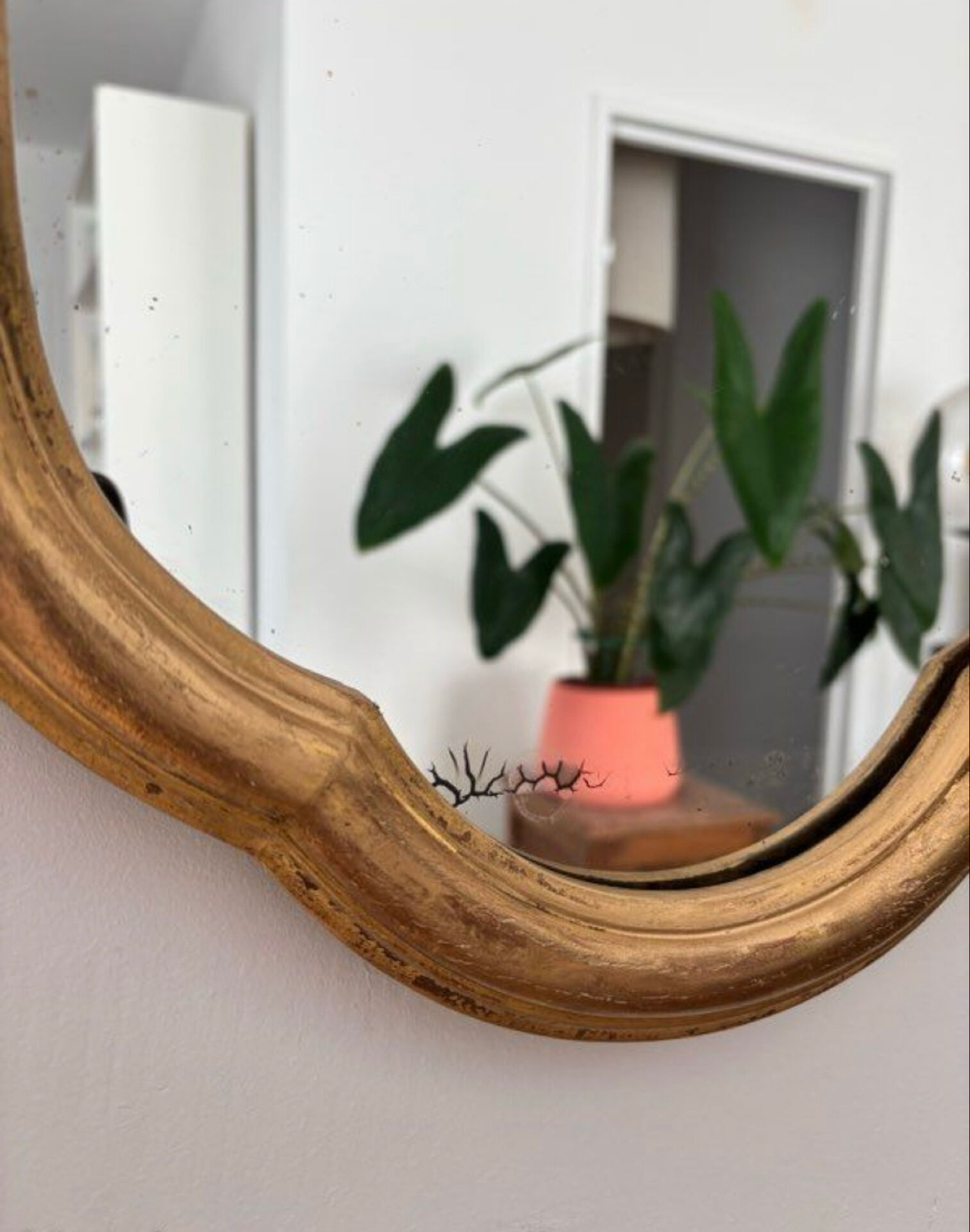 Golden baroque mirror in Louis XV style