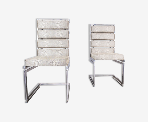 Paire de chaises en acier de Rega certifiées des années 70 vintage modern