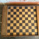 Double-Sided Wooden Checkers + Chess Game Board + Vintage Squares #D62