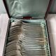Set of 24 old cutlery: Alfenide housewife, monogrammed Fidelio model