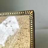 Cadre métal laiton 20 cm x 15 cm verre convexe