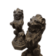 Victorian Cast Iron Lions On Pedestals, late 1800s