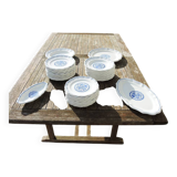 12 Anciennes Assiettes à Dessert en Faïence de Gien - Décor Rouen