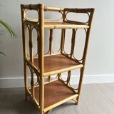 Vintage rattan bedside shelf